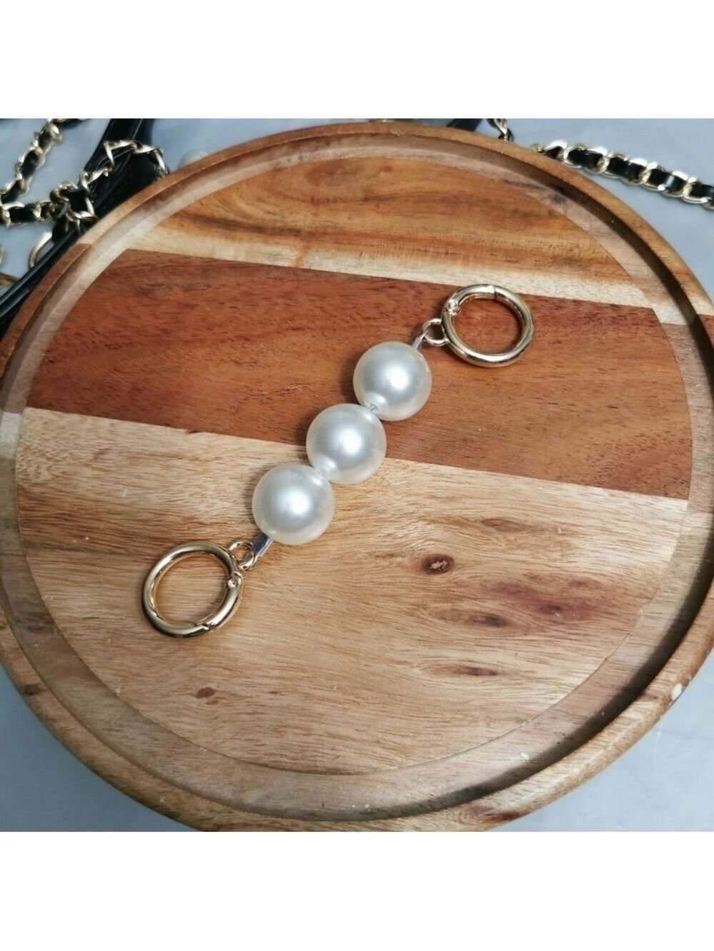 LARGE size pearl bag strap extension charm